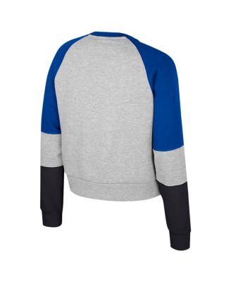 Women's Heather Gray Duke Blue Devils Katinka Rhinestone Scoop Neck Pullover Sweatshirt