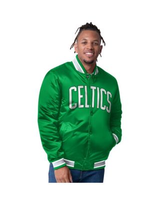 Starter - Men's&nbsp; Green Boston Celtics Reversible Satin Full-Snap Varsity Jacket
