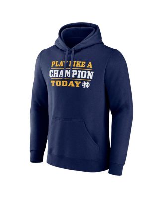 Пуловер с капюшоном Fanatics Men's Navy Notre Dame Fighting Irish Сегодня играет как чемпион