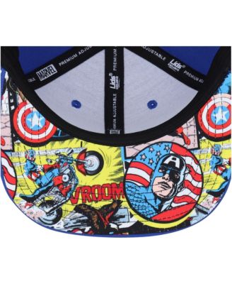 Youth Royal Captain America Comic Snapback Hat