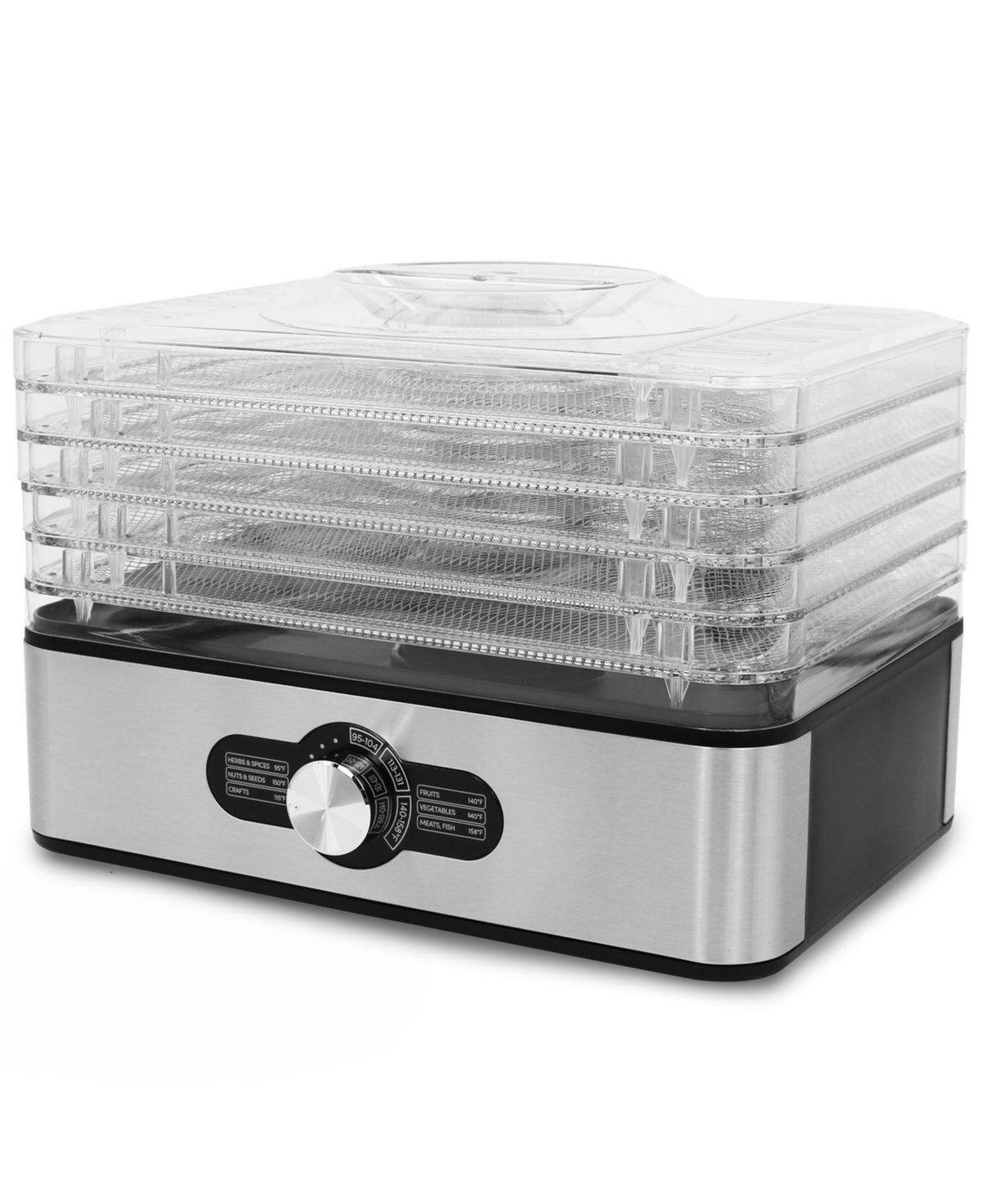 Elite Cuisine 5 Stainless Steel Tray Food Dehydrator In Stainless Steel