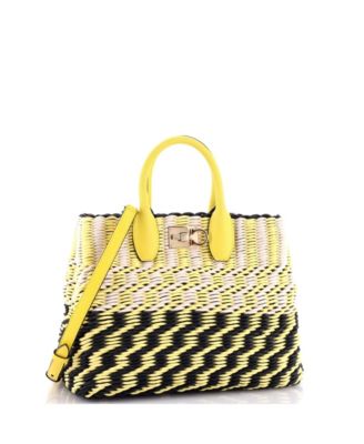 Pre-Owned Salvatore Ferragamo Small Studio Satchel Woven Cord