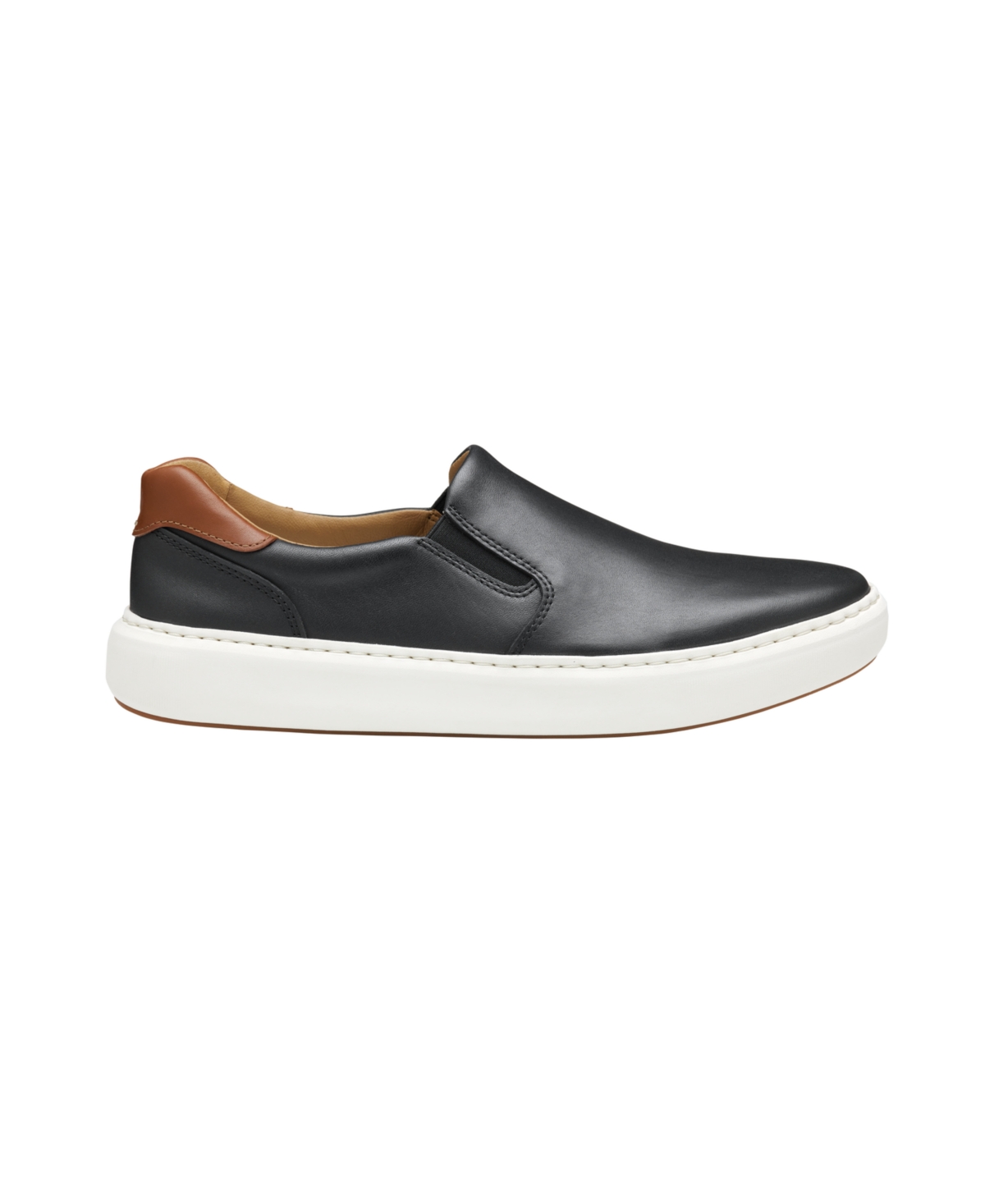 Johnston & Murphy Anders Slip-on Sneaker In Black Full Grain