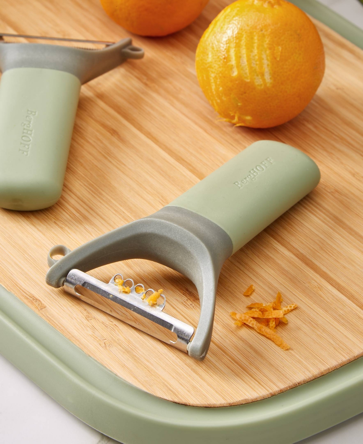 Berghoff Balance 5.25" Stainless Steel Y-peeler With Zester In Sage