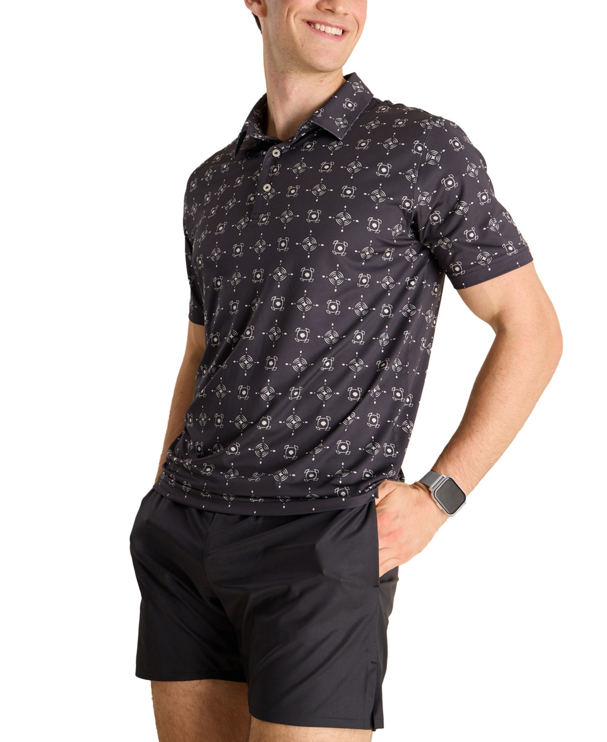 Men's The Bandanarama Short Sleeve Printed Polo Shirt - Black