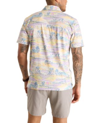 Мужская рубашка поло Chubbies Chubbies The Kiss в пастельных тонах с коротким рукавом и островным принтом 11890₽