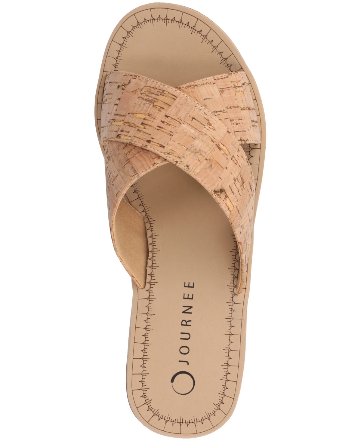 Shop Journee Collection Women's Biara Crisscross Platform Wedge Sandals In Cork