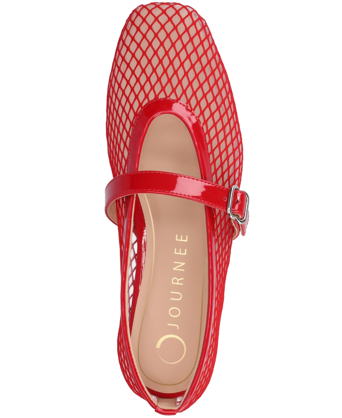 Shop Journee Collection Women's Casha Mesh Mary Jane Flats In Red