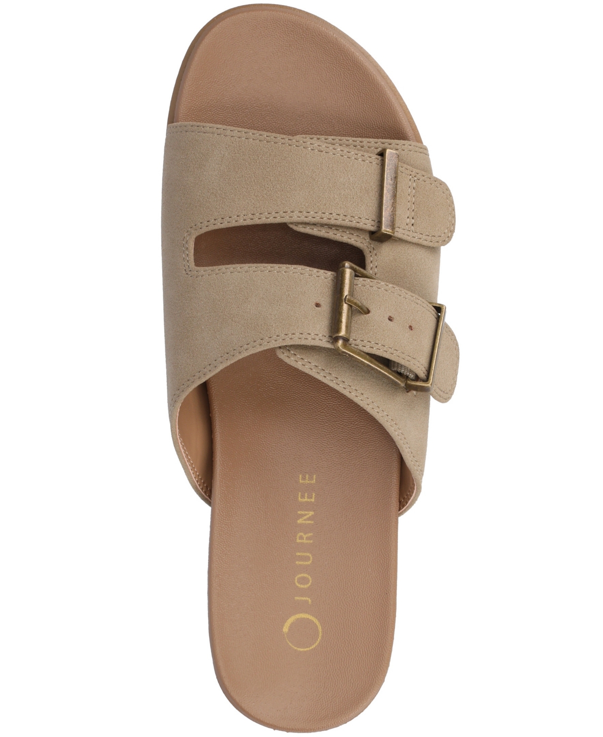 Journee Collection Cosette Buckle Slide Sandal In Taupe