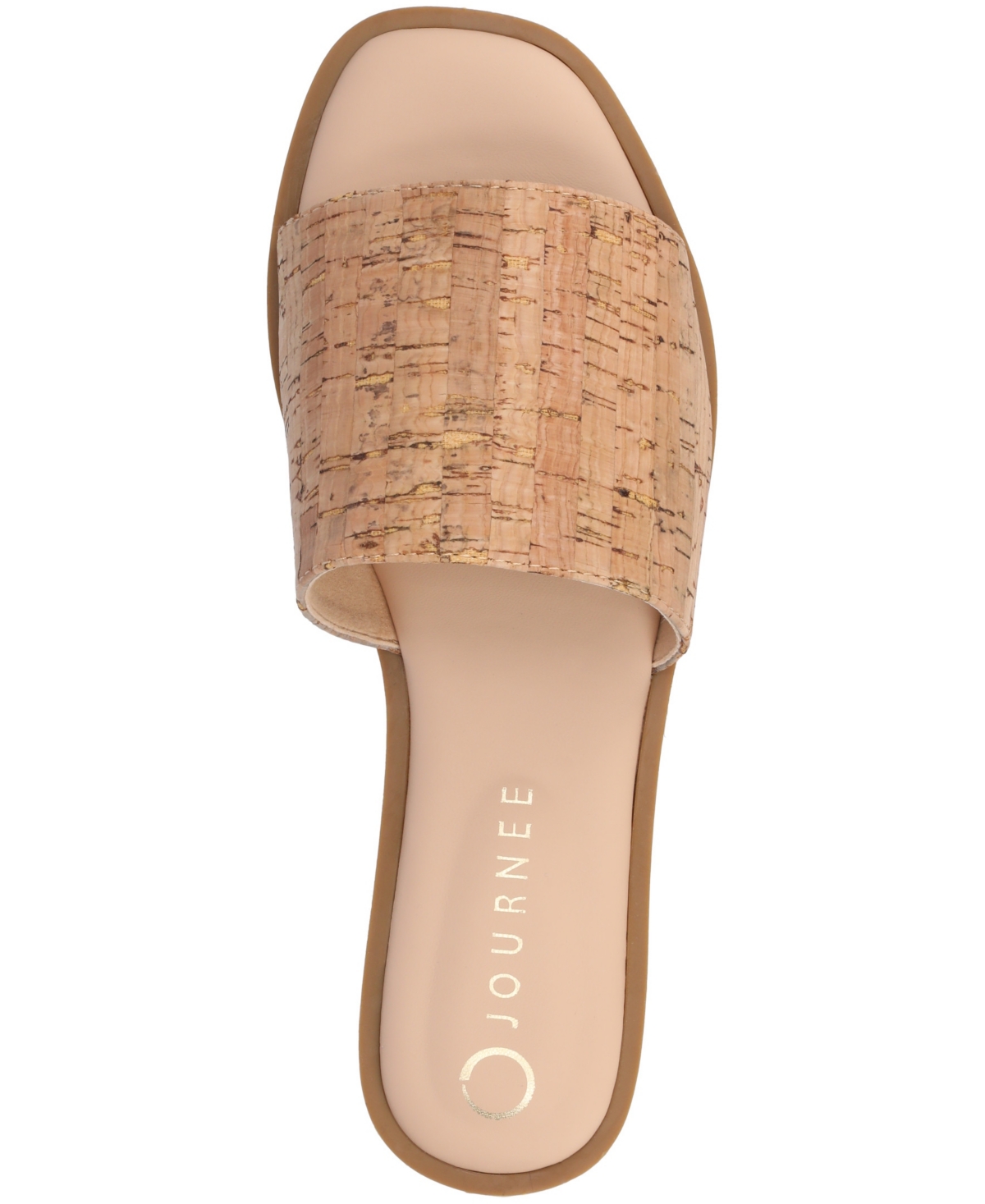 Journee Collection Women's Prisilla Single Band Slide Flat Sandals In Cork
