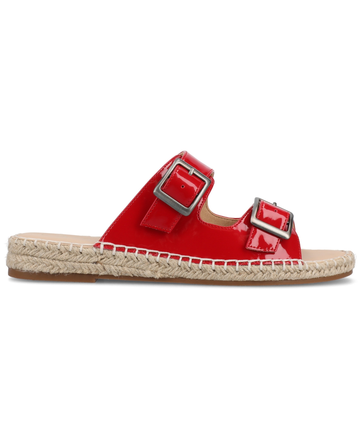 Journee Collection Women's Tresah Double Strap Espadrille Sandals In Red Patent