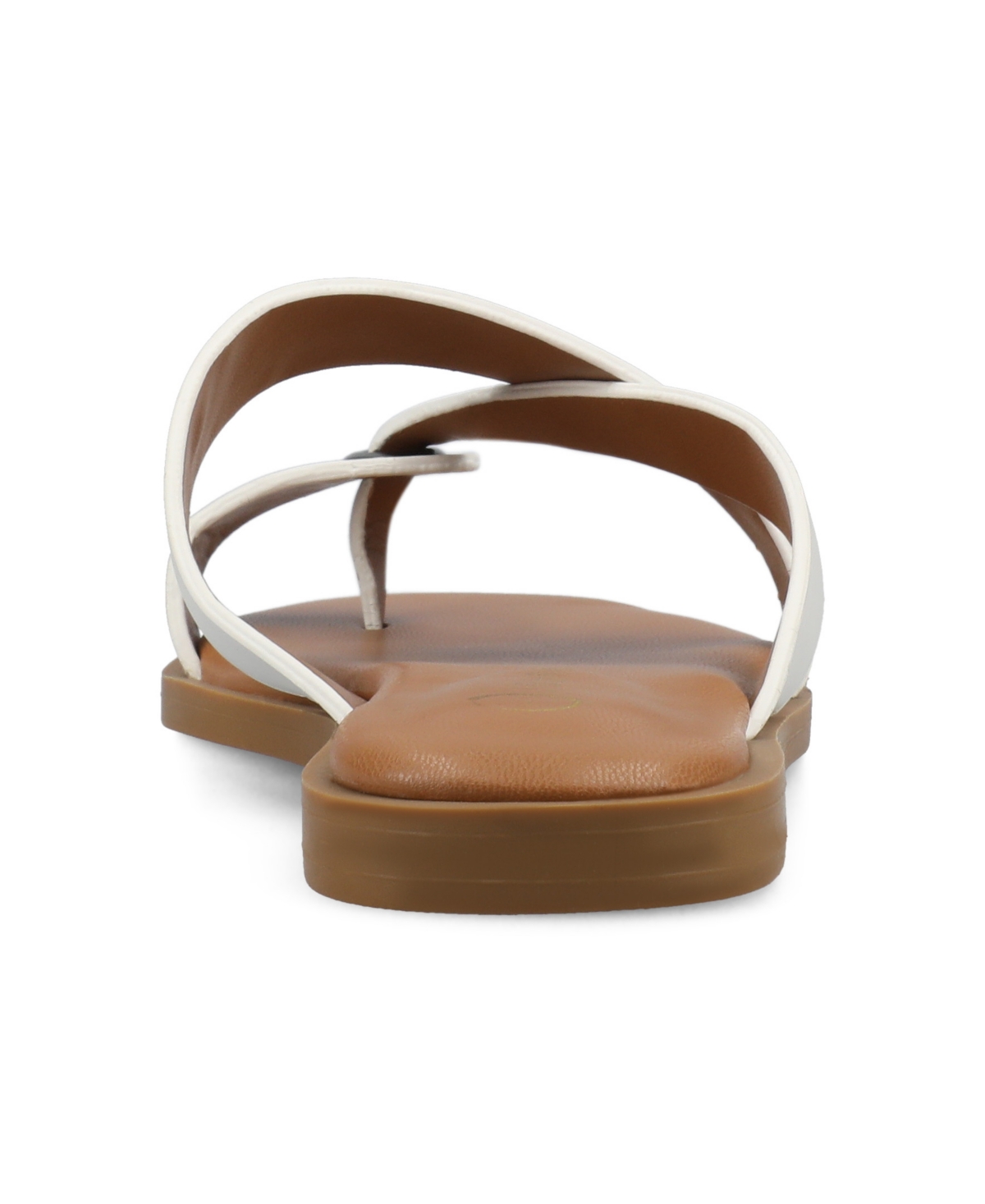 Shop Journee Collection Women's Prizzie Toe Ring Strappy Flat Sandals In Bone