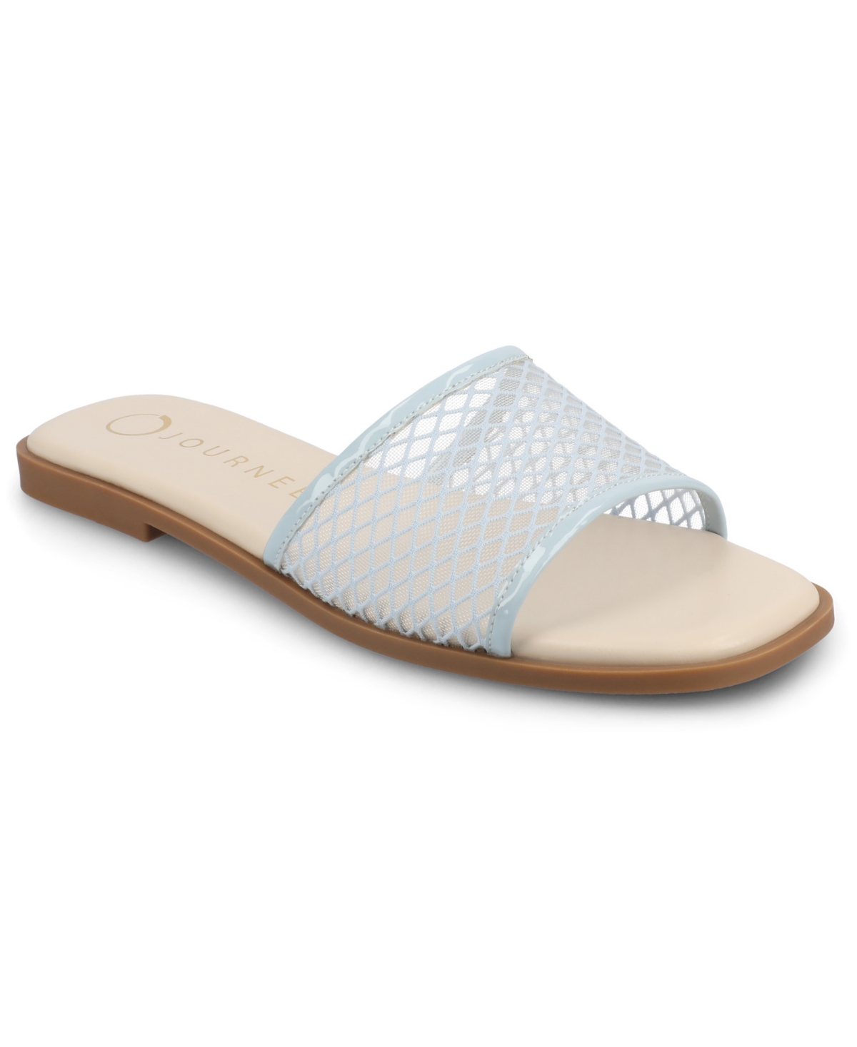 Journee Collection Breckley Flat Slide Sandal In Light Blue