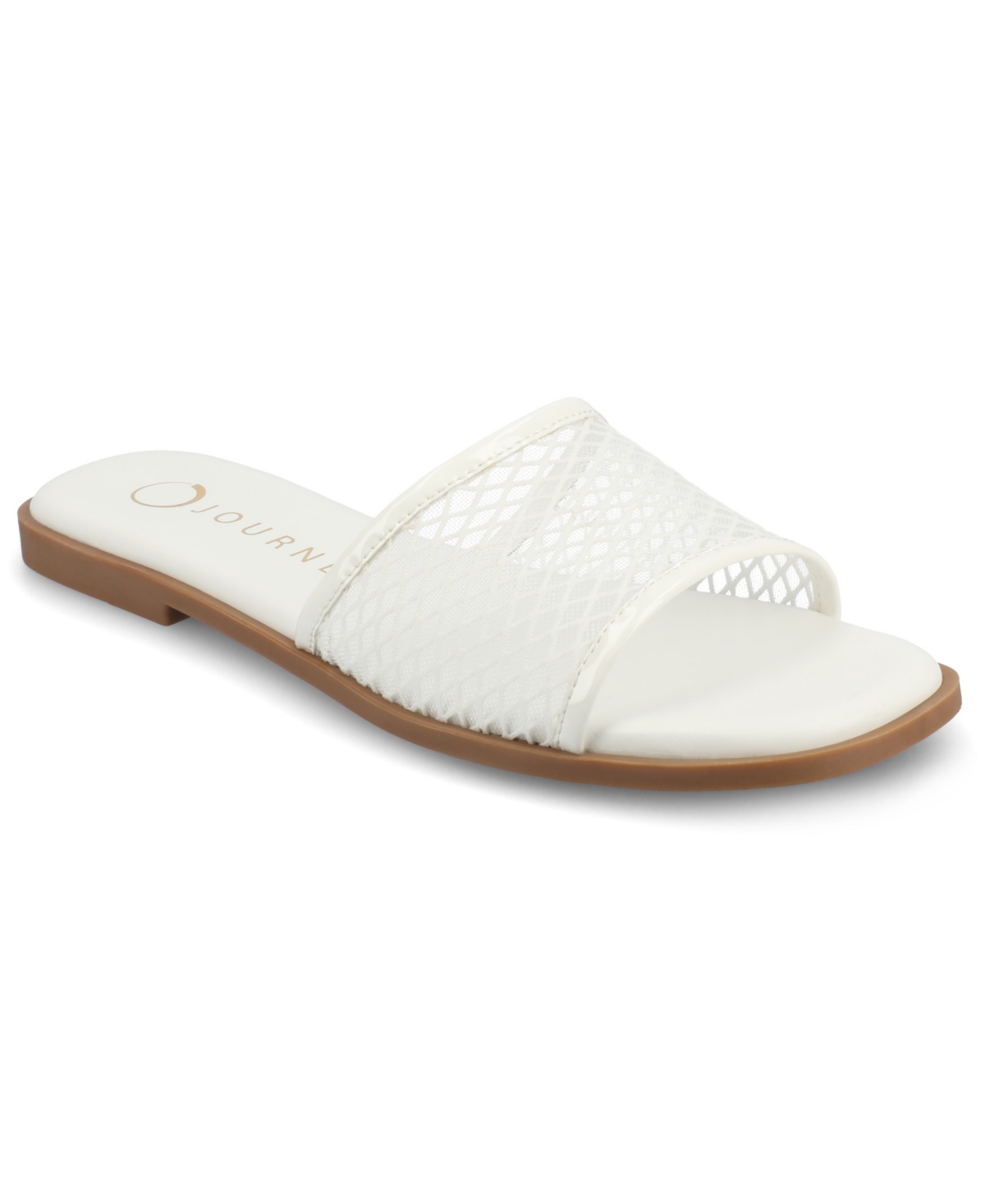 Shop Journee Collection Women's Breckley Mesh Slide Flat Sandals In White