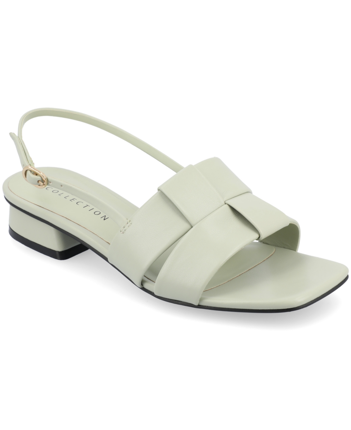JOURNEE COLLECTION WOMEN'S TABATHA BLOCK HEEL SLINGBACK FLAT SANDALS 