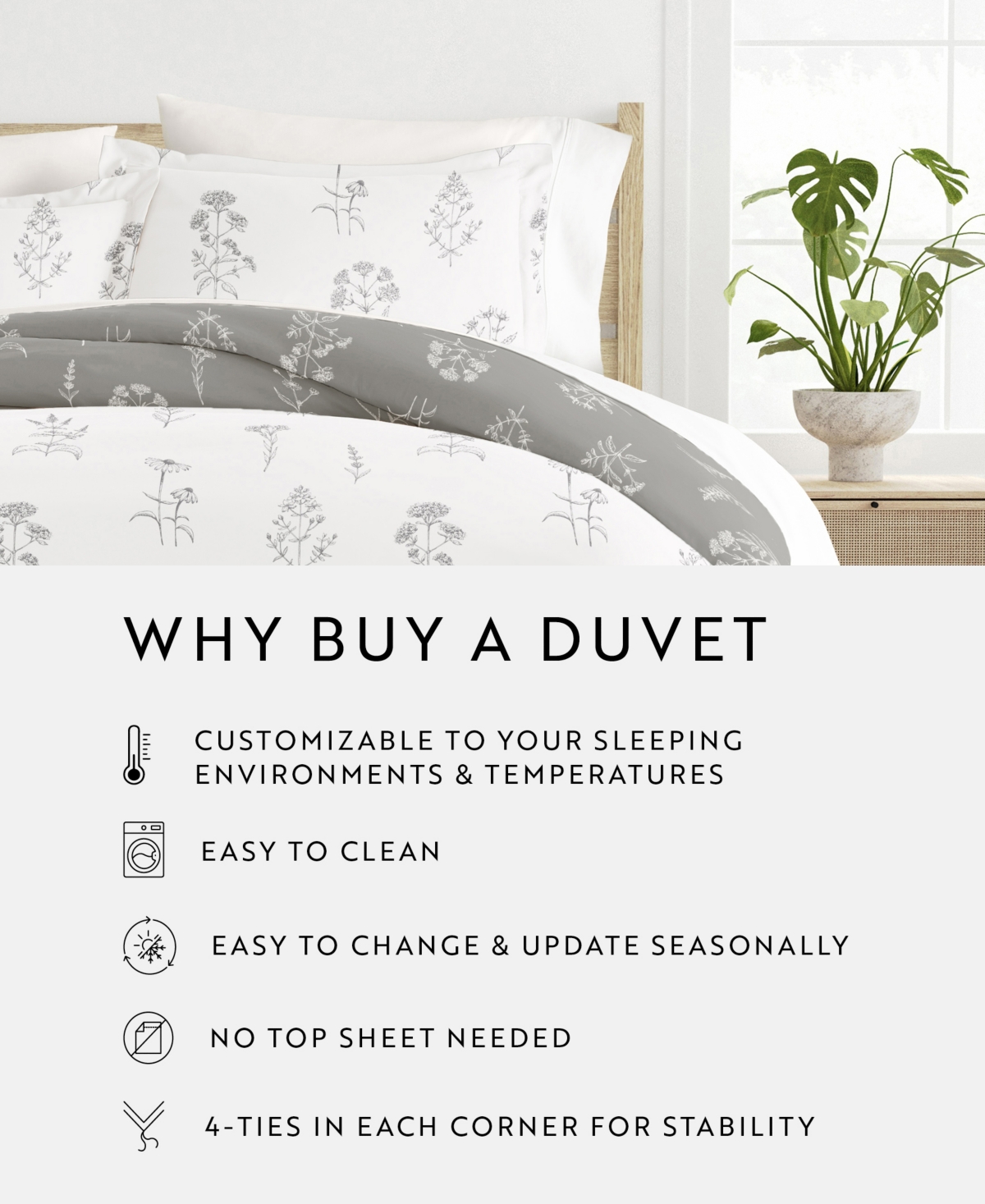 Ienjoy Home Utra Soft Reversible 3-pc. Duvet Cover Set, King In White