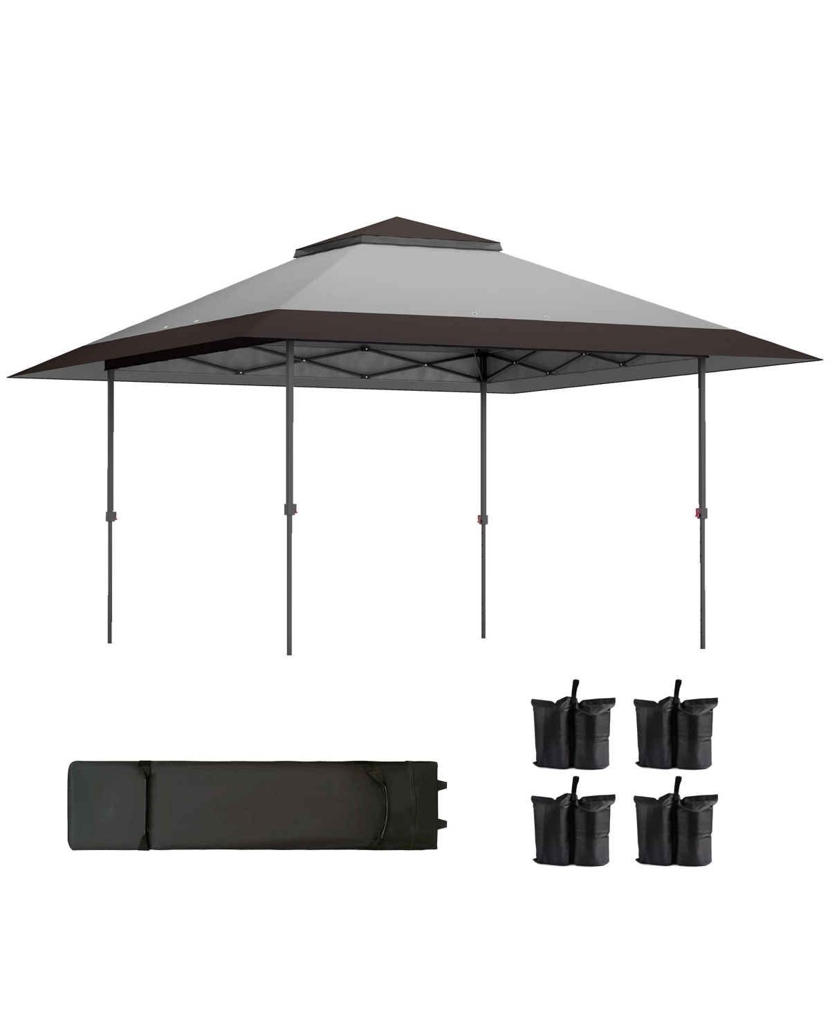 13'x13' Pop Up Canopy with Wheeled Carry Bag and Bags, Navy - Navy blue