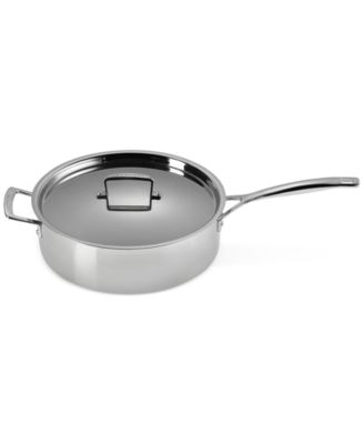 Classic Stainless Steel Round Saute Pan with Lid, 6 Qt.