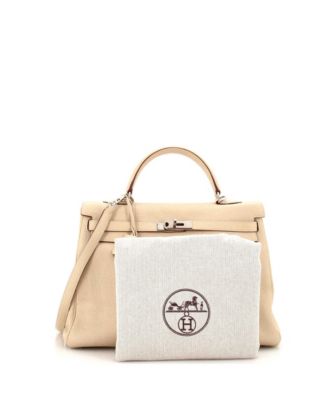 Бывшая в употреблении сумка HERMÉS Kelly 35 Light Clemence с палладиевой фурнитурой