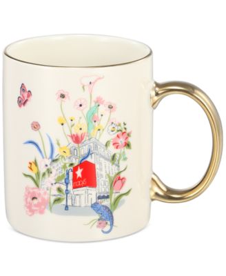 Macy's - Flower Show Ceramic Gold-Trim Coffee Mug