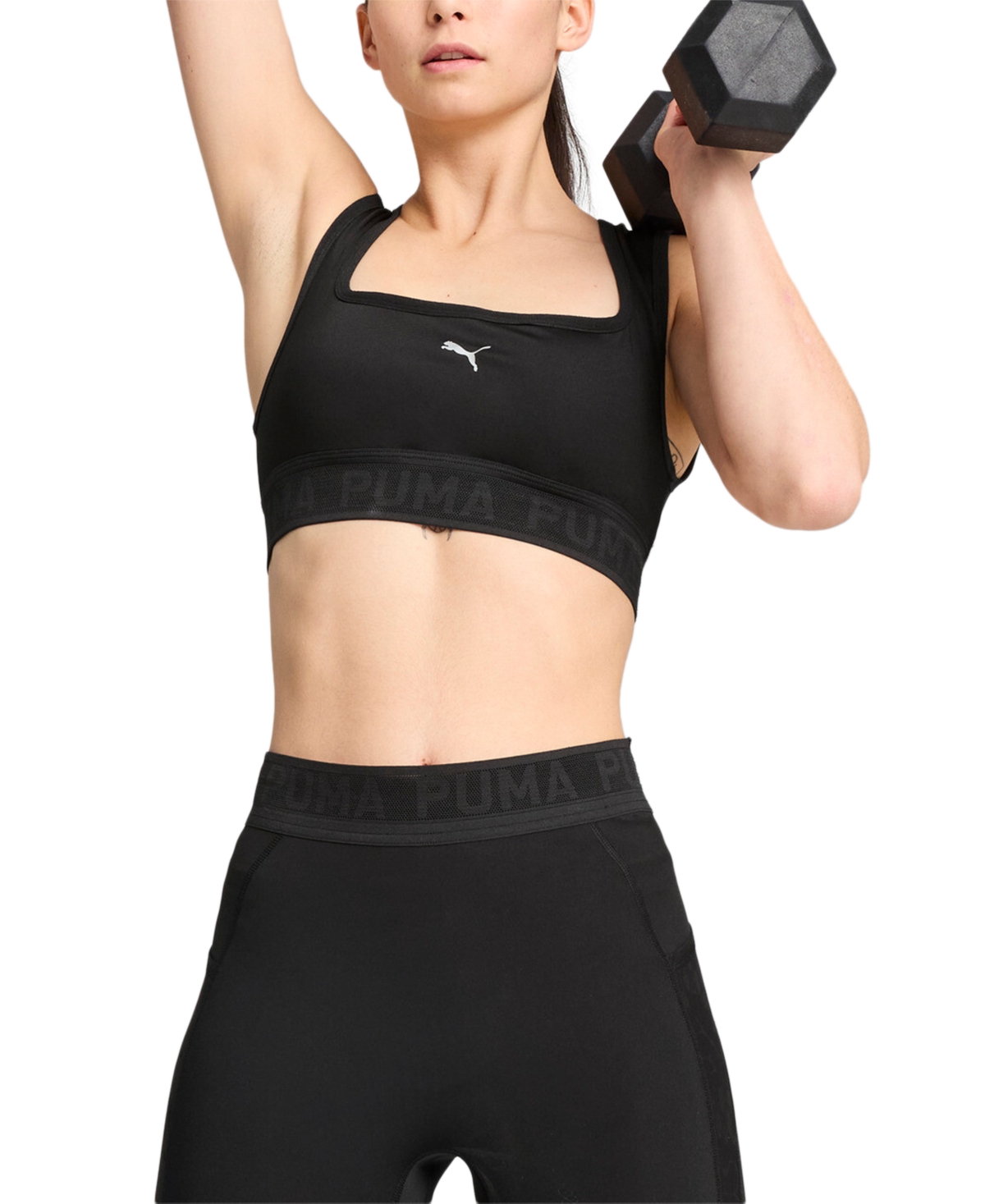 Puma Women's Move Lace Mesh Mid-impact Sports Bra In  Black