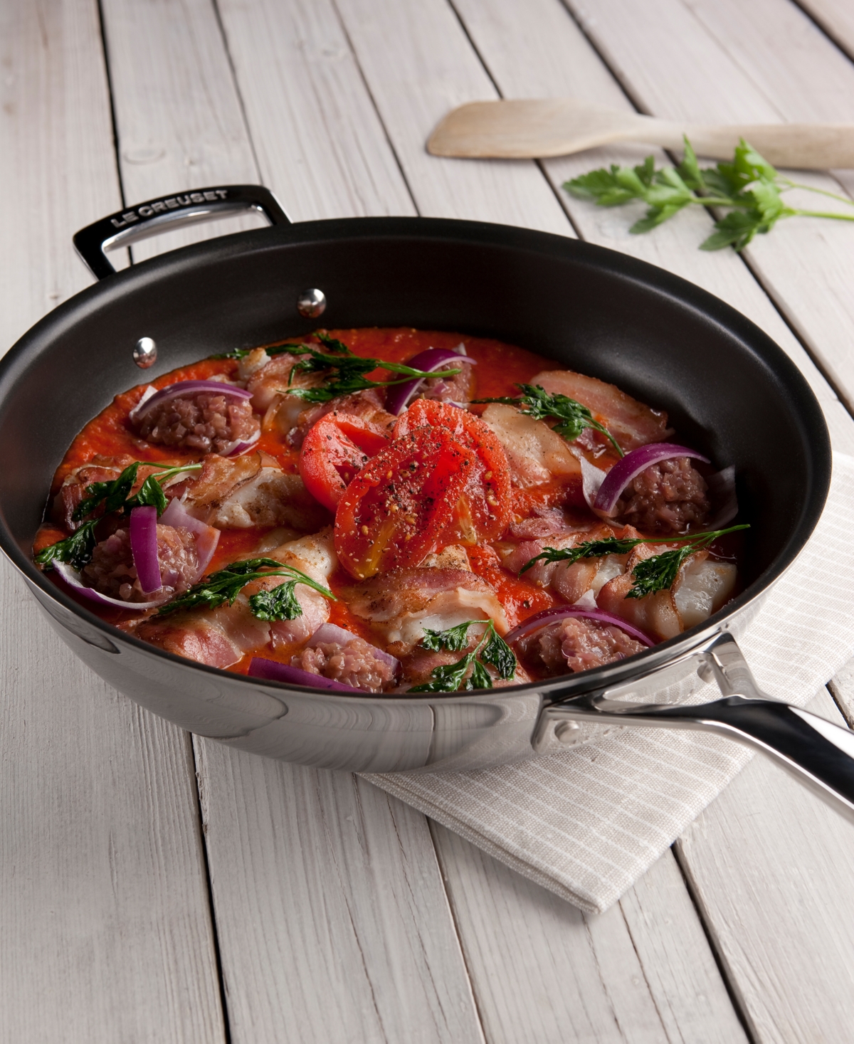 Le Creuset Classic Stainless Steel Round Nonstick Frypan, 12" In Stainless Steel