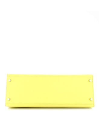 Сумка HERMÉS Kelly 35, бывшая в употреблении, желтого цвета из эпсома с палладиевой фурнитурой