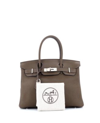 Бывшая в употреблении сумка HERMÉS Birkin 30 Verso Clemence с палладиевой фурнитурой