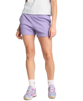 Puma - Women's Essential Solid-Color Pointelle 4" Shorts