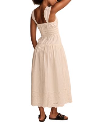 Женское хлопчатобумажное платье миди с петельками от бренда Lucky