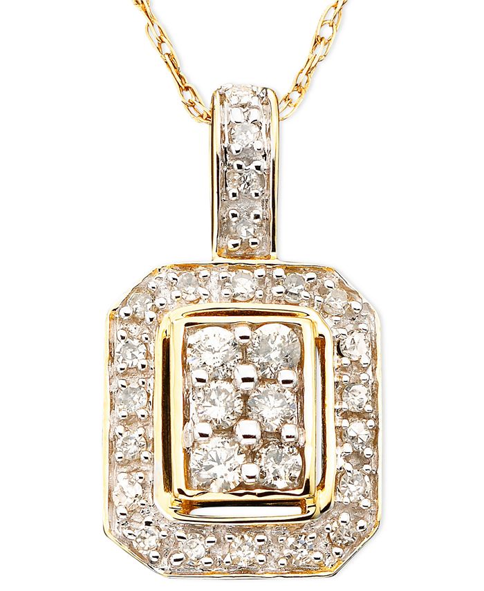 Macy's Diamond Pendant Necklace in 14k Gold (1/4 ct. t.w.) Macy's