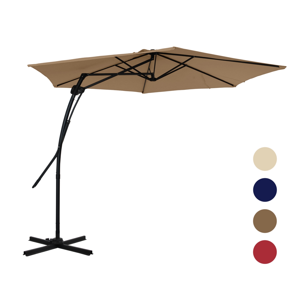 10 Ft. Outdoor Patio Cantilever Umbrella with Stand - Red