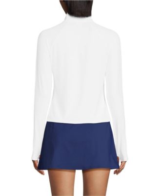 Женская модель Lands'End с коротким рукавом и застежкой на молнию UPF 50 Rash Guard