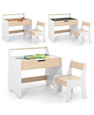 Kids Activity Table with Chairs, Storage Space, and Removable Tabletop