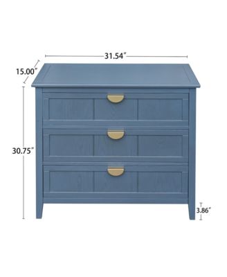 3 Drawer Cabinet Storage Cabinet with Drawers Modern Sideboard Buffet Cabinet Entryway Cabinet for Living Room Dressers Chest of Drawers, Blue