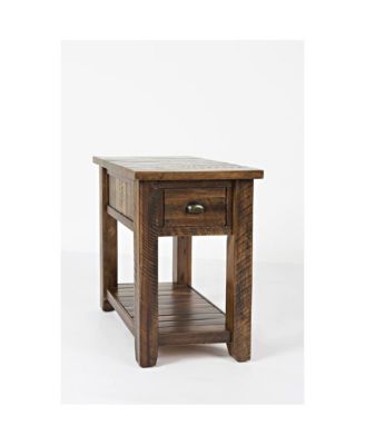 Artisan's Craft Rustic Farmhouse Distressed Solid Wood Chairside Table