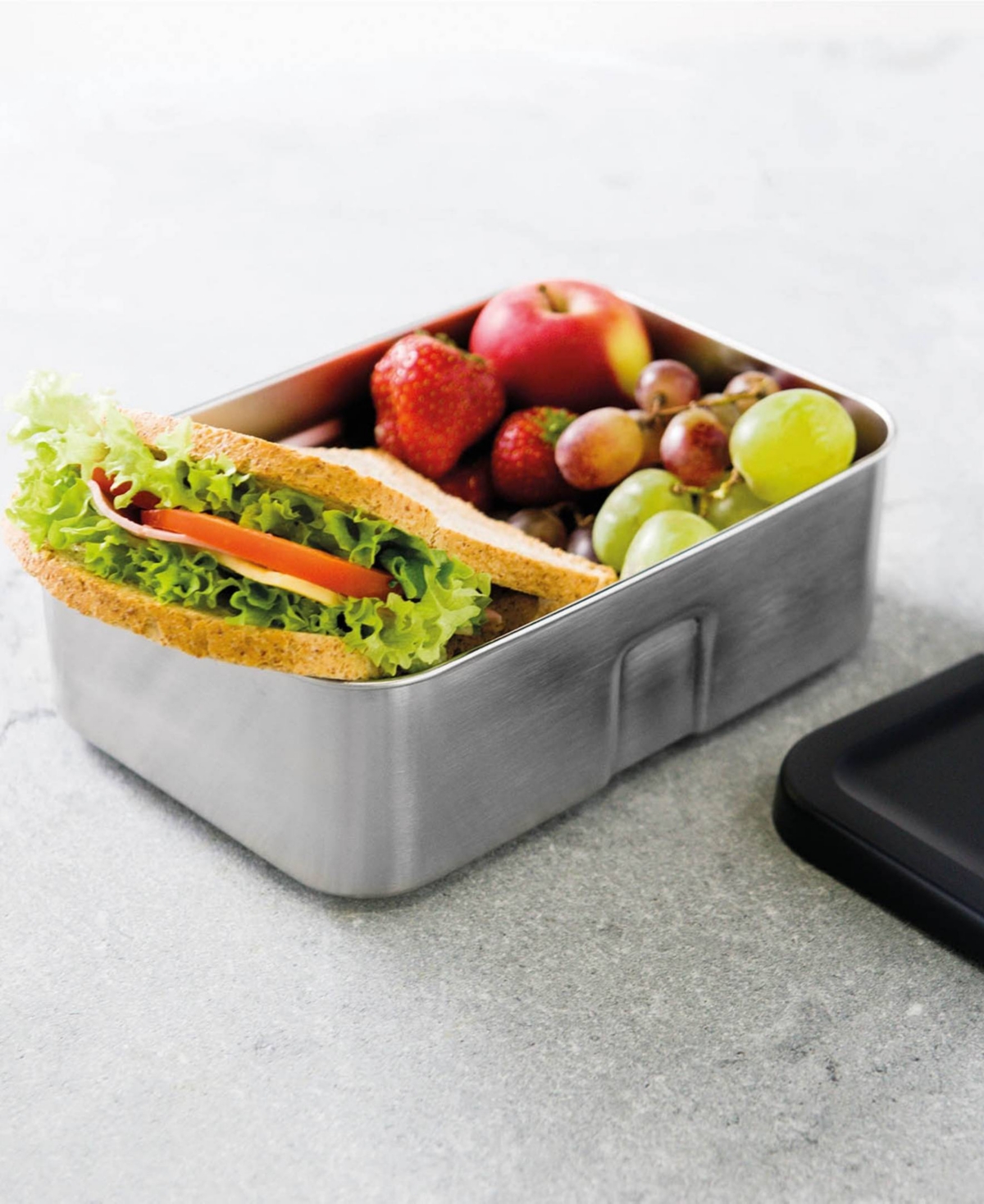 Berghoff Essentials 6-pc. Stainless Steel Lunch Box Set For Two In Black