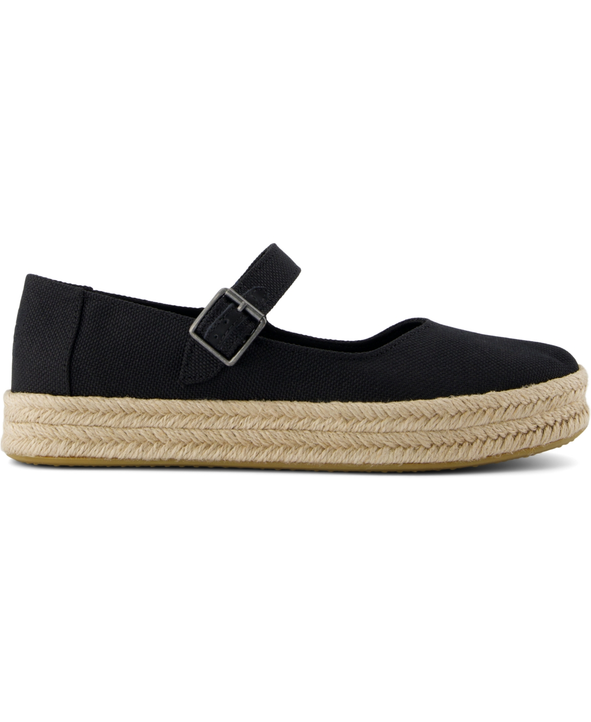 Toms Carolina Mary Jane Shoe In Black Heavy Canvas