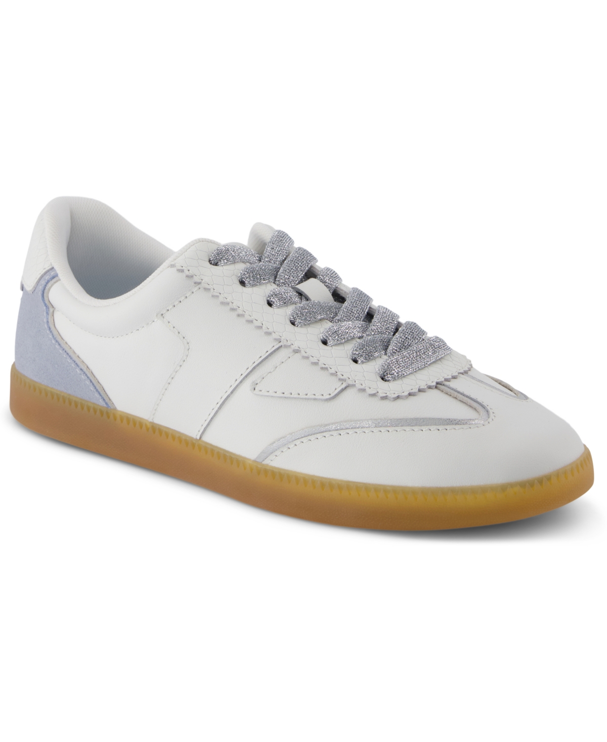 Shop Toms Women's Collins Lace-up Sneakers In Pastel Blue Multi Leather,suede