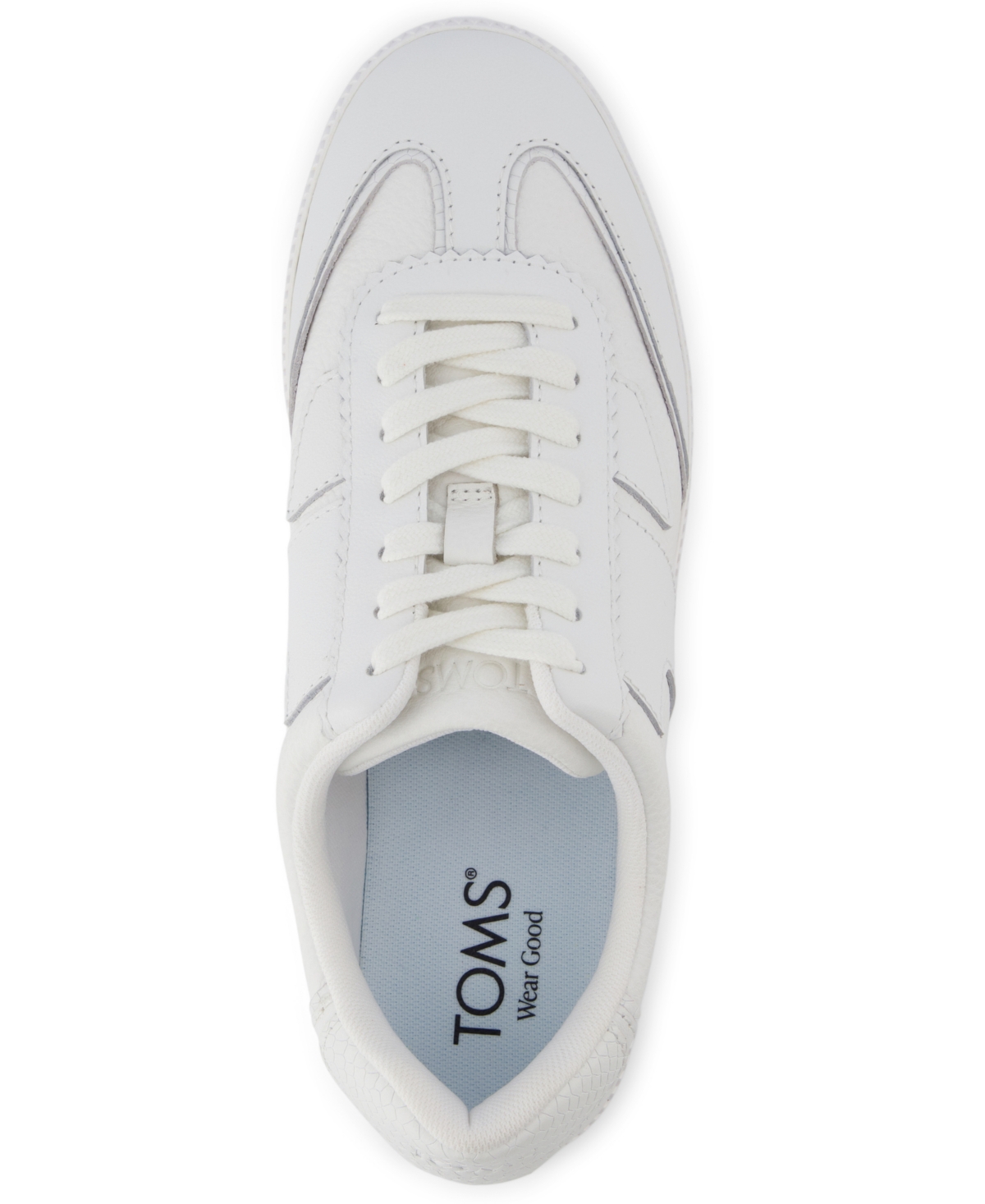 Shop Toms Women's Collins Lace-up Sneakers In White Leather,snake Embossed