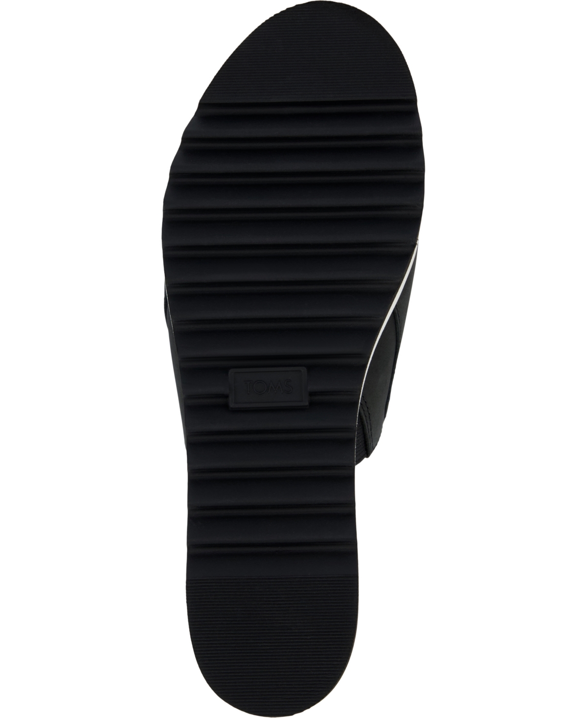 Shop Toms Women's Diana Slip-on Wedge Sandals In Black Leather