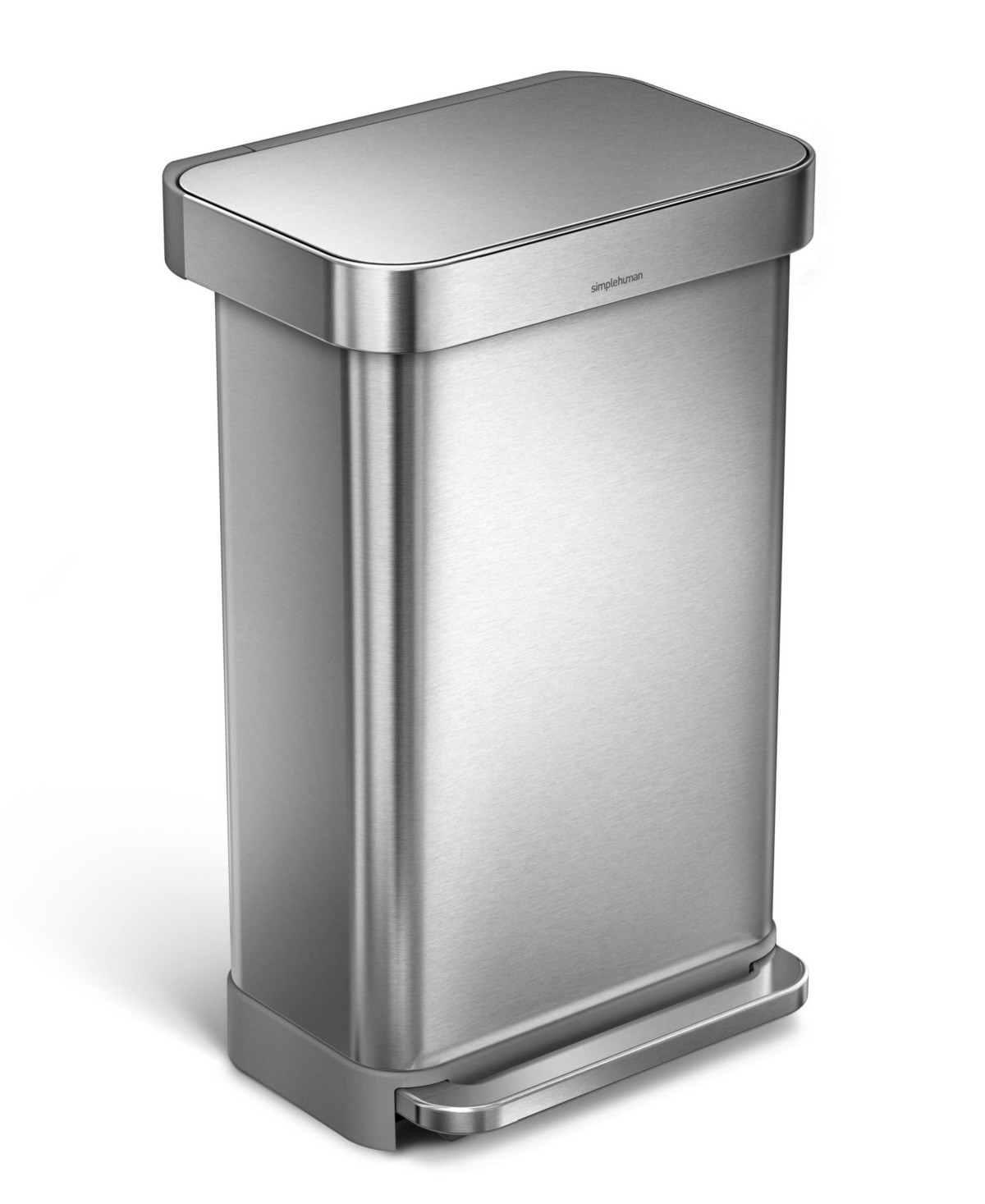 Brushed Stainless Steel 45L Step Trash Can - Stainless Steel