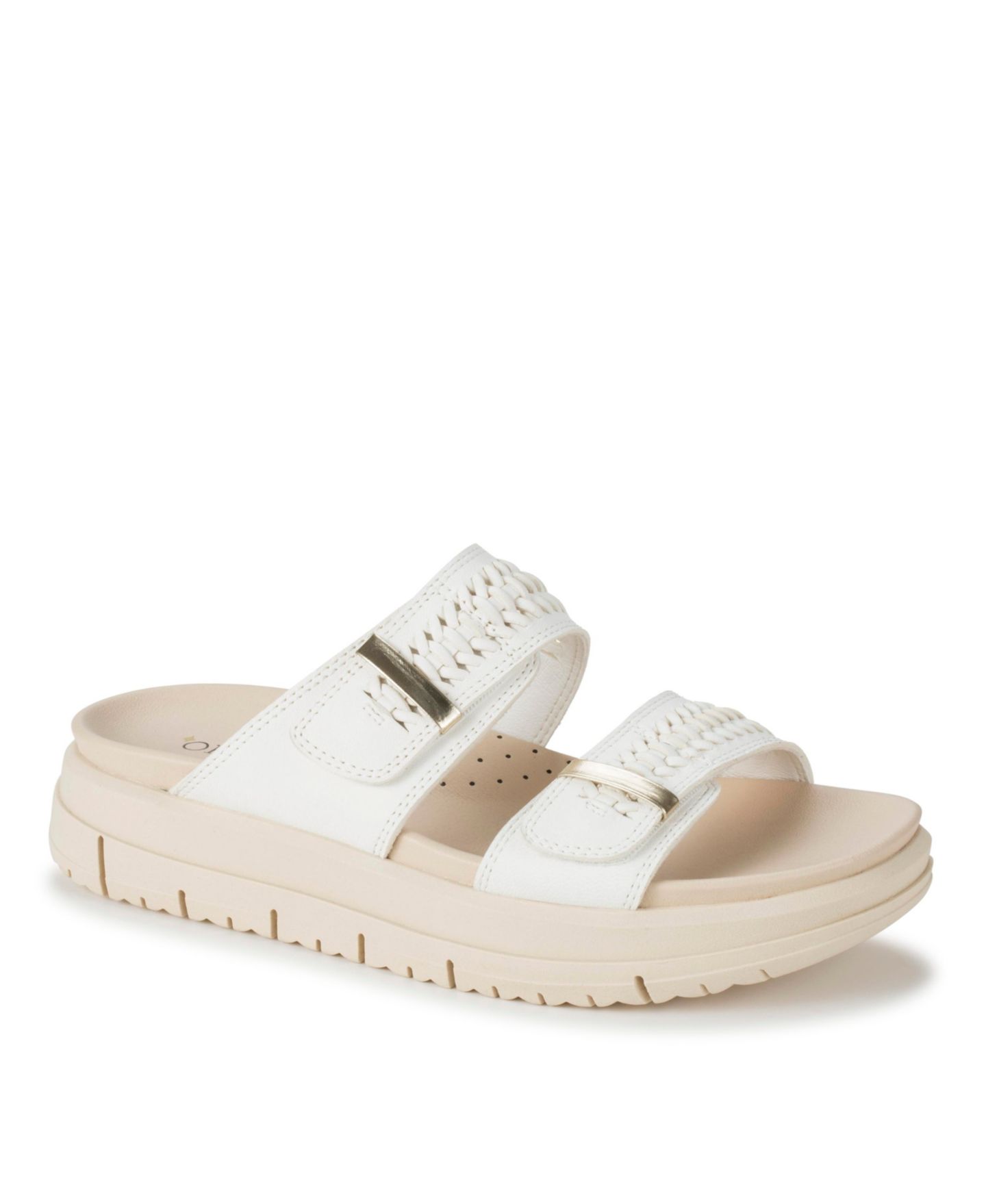 Женские сандалии Baretraps Origins Haliah Slide Slip-On, цвет: Белый кожаный — фото 1