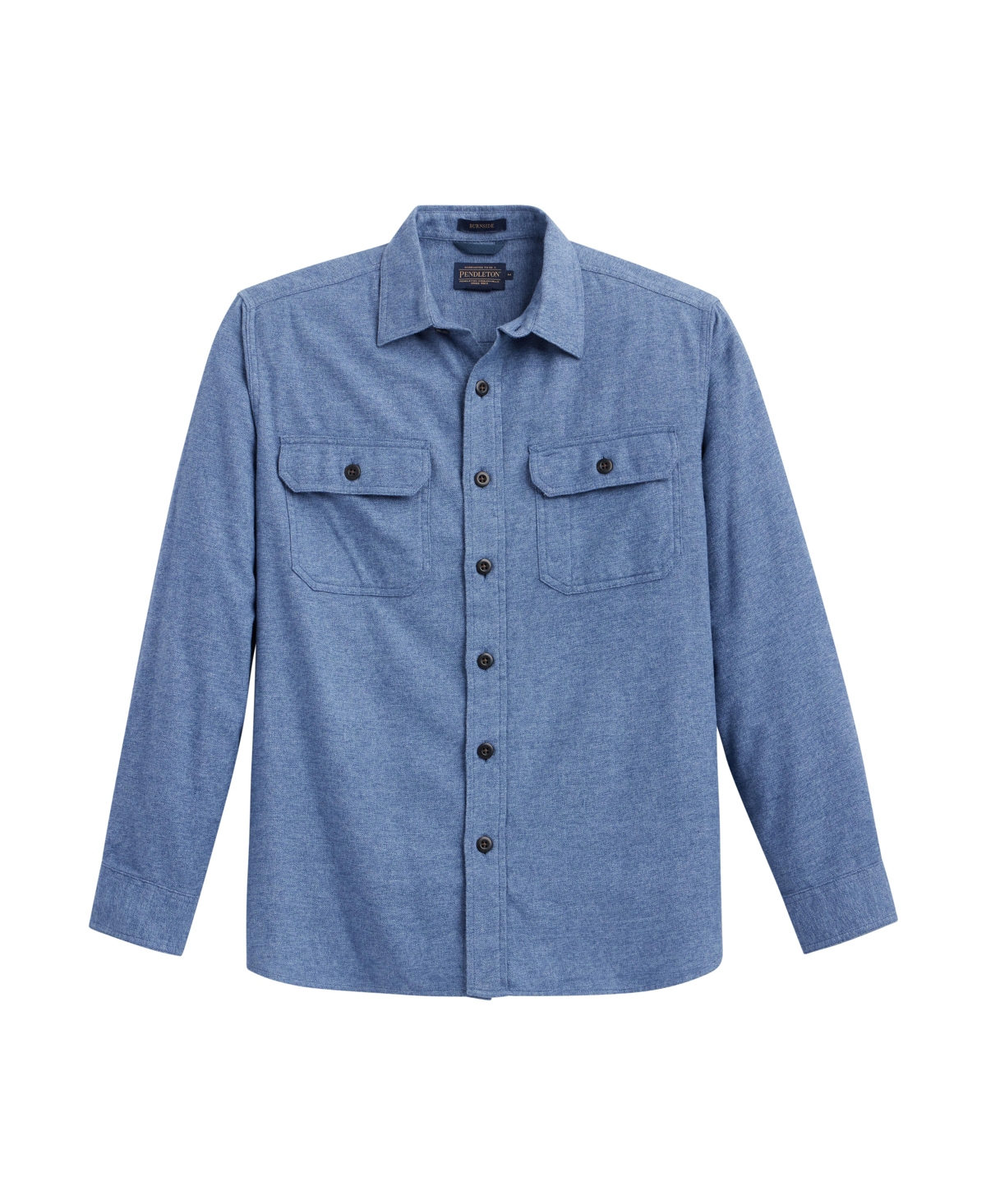 Men's Long Sleeve Burnside Flannel Shirt - Blue heather