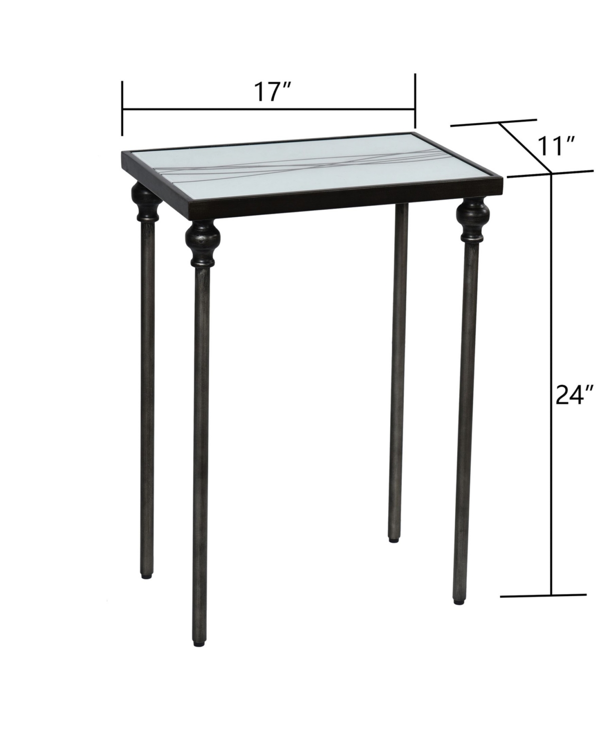 Stylecraft Home Collection 11" Iron Austin Allen James Petite Frame Contemporary Side Table In Black