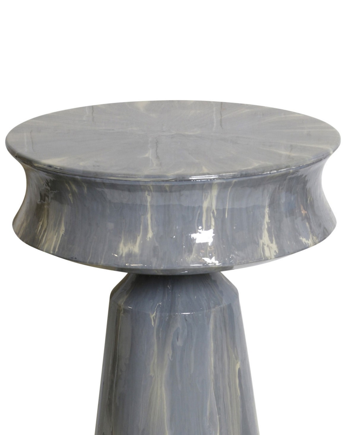 Stylecraft Home Collection 18" Iron Desert Fog Contemporary Side Table In Gloss Grey