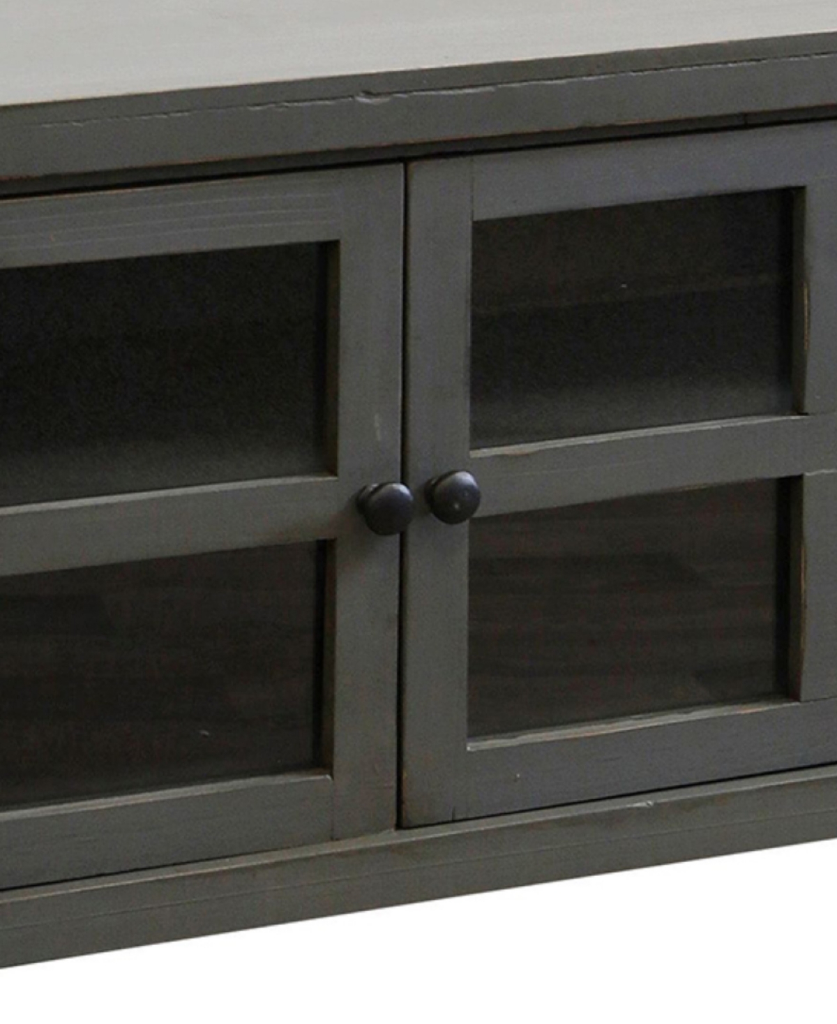 Stylecraft Home Collection 15.5" Oren Antique Mirrored Door Transitional Media Cabinet In Charcoal Gray