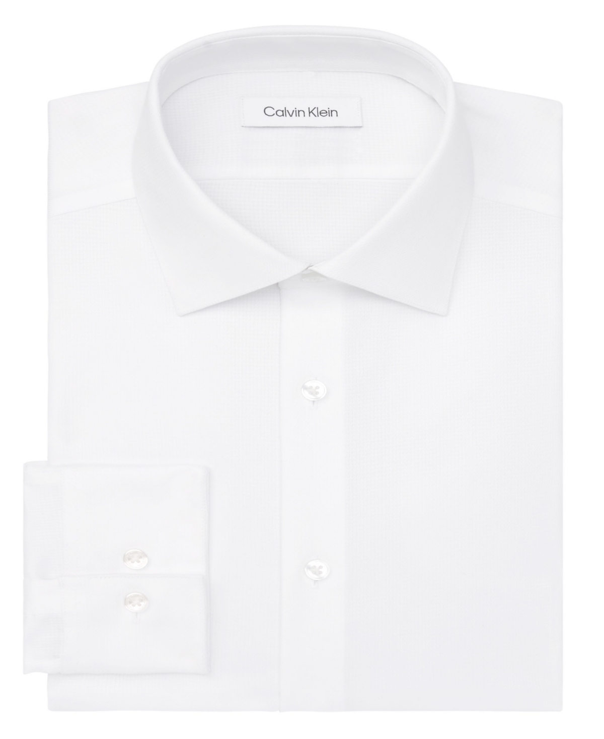 Calvin Klein Men's Steel Plus Slim Fit Dress Shirt In White