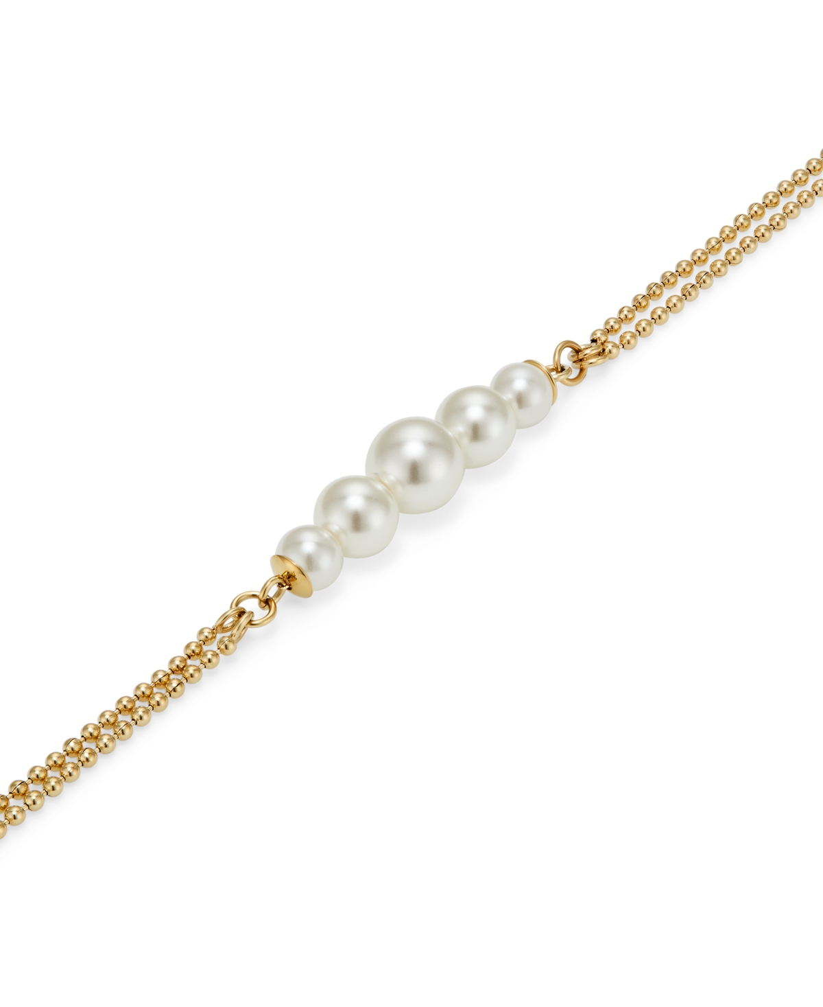 Olivia Burton Cultivated Pearls And Beads Gold Tone Bracelet In Gold