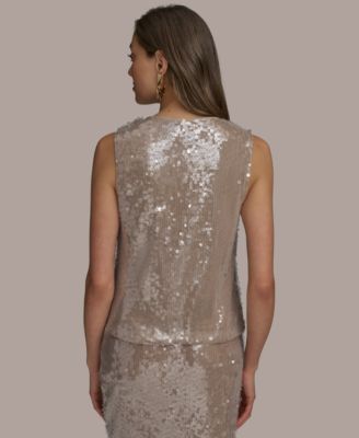 Женская блузка без рукавов с блестками от Donna Karan New York